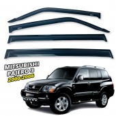 Дефлектори вікон Mitsubishi Pajero III 2000-2006 , 2006+ накладні (DEFL) Q2 Дефлектори вікон Mitsubishi Pajero III 2000-2006 , 2006+ накладні (DEFL) Q2